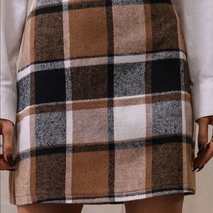 Plaid brown neutral fall skirt